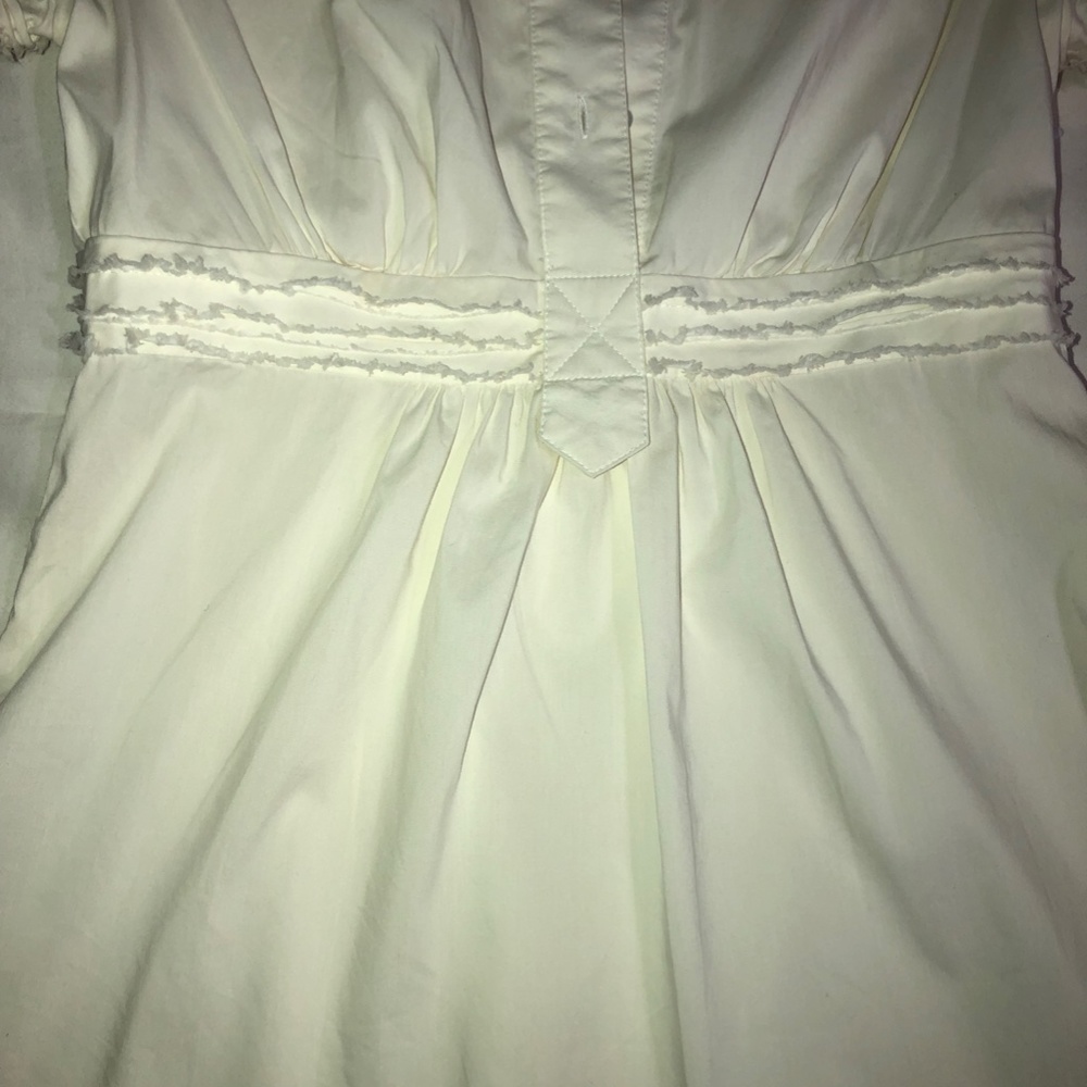 BCBGMaxAzria Ruffle White Blouse - Picture 4 of 5